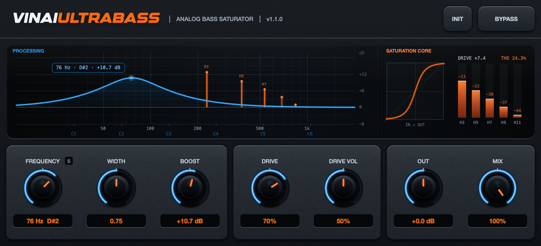 VINAIultrabass interface