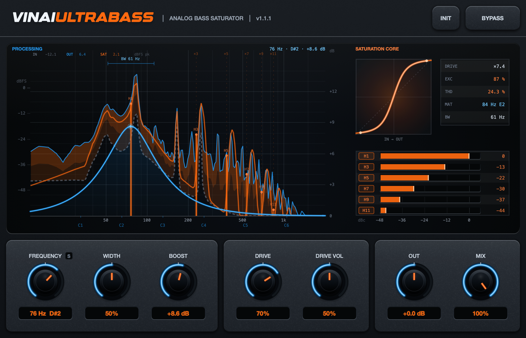 VINAIultrabass interface